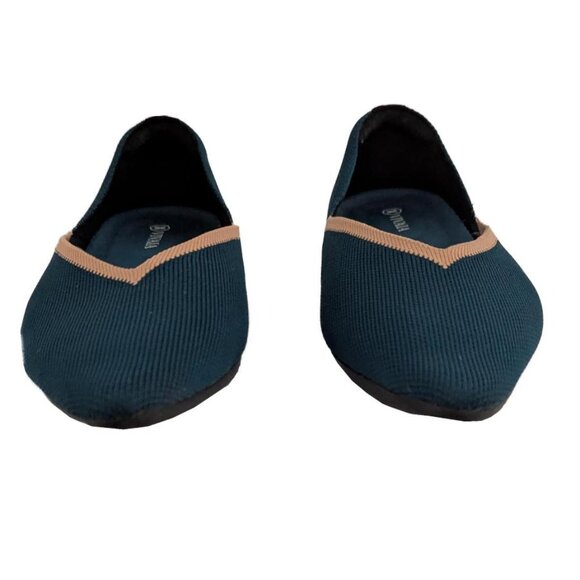 Vivaia Pointed-Toe V-Cut Flats in Deep Peacock - Euro Size 41 - Picture 8 of 11